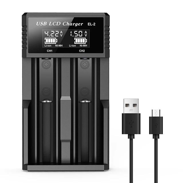 Smart Universal Li-ion USB Type-C 2 Slots Battery Charger